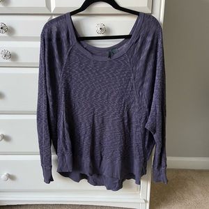 Anthropologie Heather Blue Long Sleeve Top